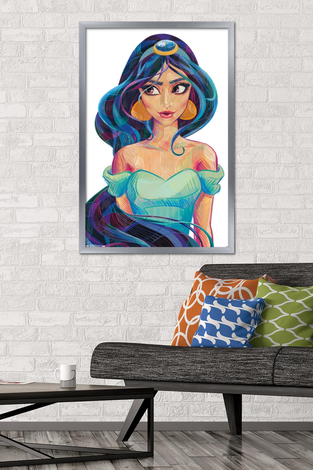 Disney Princess - Jasmine - Stylized Wall Poster, 22.375" x 34" Framed