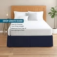 thumbnail image 3 of 550-TC Egyptian Cotton Dust Ruffle/Bed Skirt Queen Size 1-Pieces Split Corner Tailored Bed Skirt 6" Inch Drop Length Navy Blue Stripe, 3 of 5