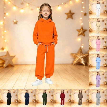 Boys Sweatsuit Set Boys Sweat Suit Sweatshirt and Pants Warm Up Suit Loose Fit Hoodie Sets 2 Pieces Boys Tracksuit Sets Size 8 Back To School Fashion