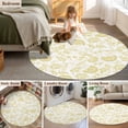 thumbnail image 5 of Round Rugs 3Ft, Boho Yellow Floral Round Area Rug Washable Indoor Throw Carpet, Vintage Farmhouse Paisley Plant Leaf Small Non Slip Circle Rug for Bedroom Living Room Home Decor Aesthetic, 5 of 8