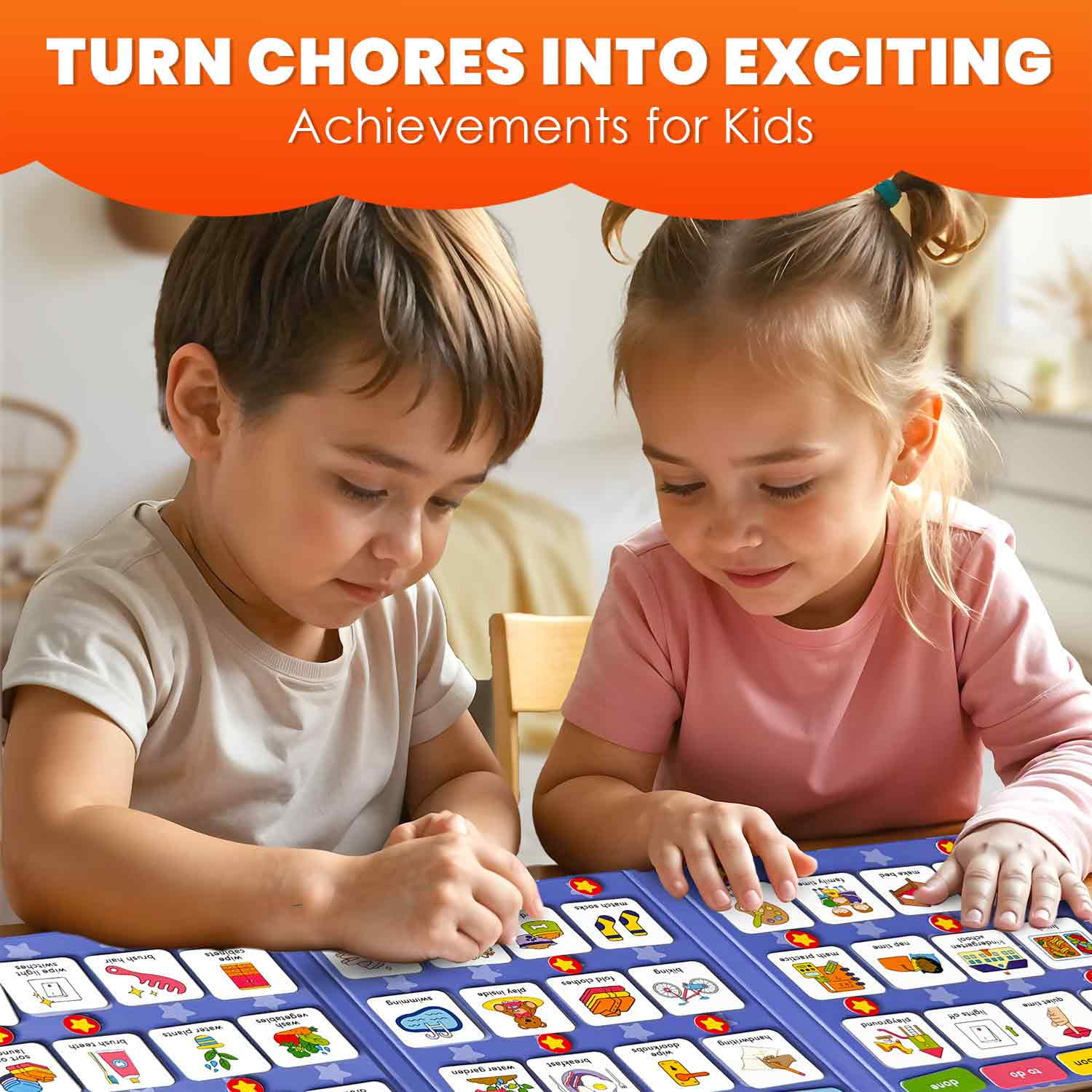 Quokka Magnetic Chore Chart for Kids - Behavior Chart for Kids - 72 Routine Magnets & Star Rewards