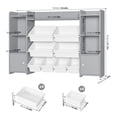 thumbnail image 7 of Homfa Kids Toy Organization Cubby Bookcase with 8 Bin, 2 Door Gray Storage Organizer Bookshelf for Children Room Playroom, 7 of 7