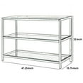 thumbnail image 3 of Glass and Metal Frame Sofa Table with 2 Open Shelves, Silver and Clear, 3 of 5