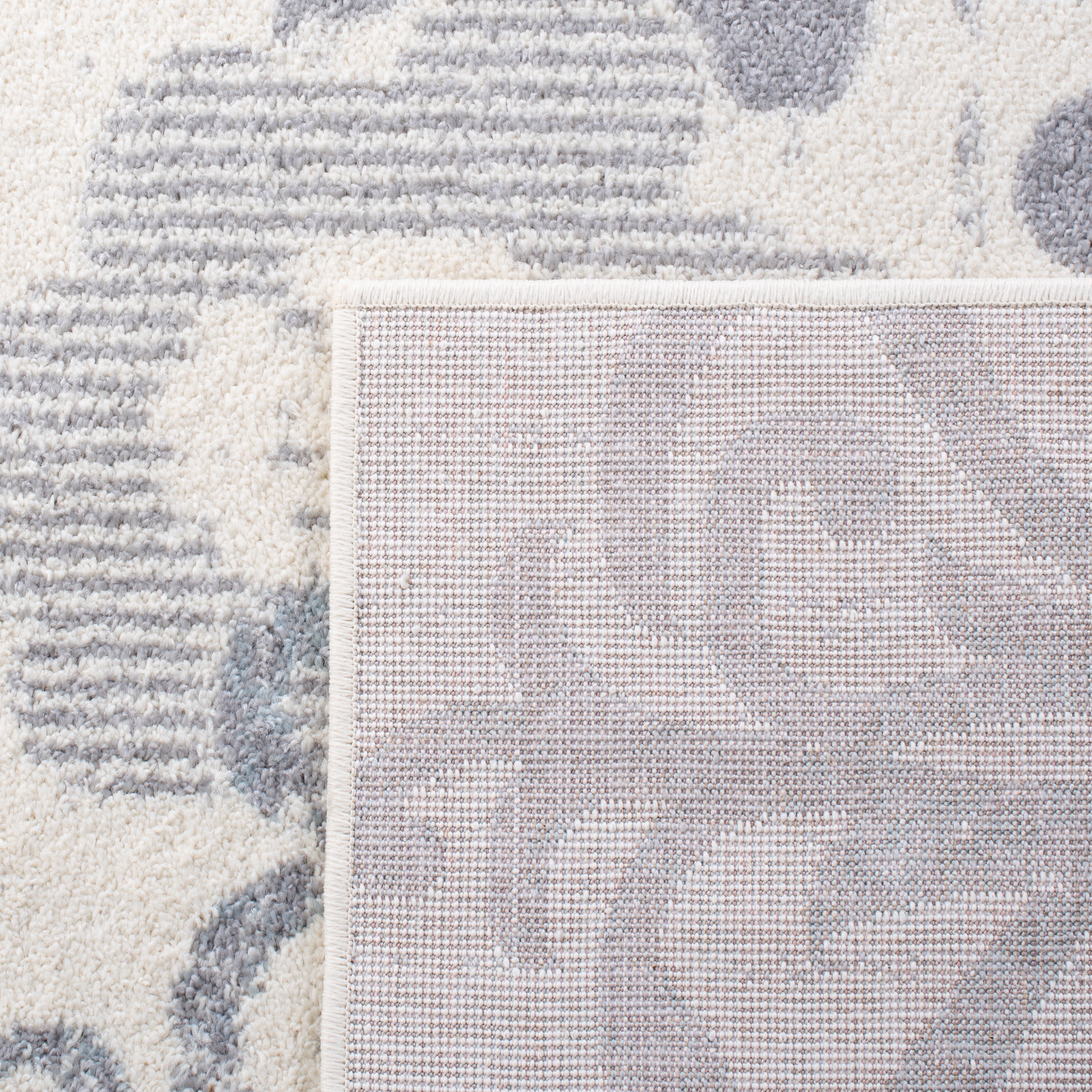 SAFAVIEH Adirondack Hortense Floral Area Rug, Ivory/Grey, 6'7" x 6'7" Round