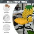 thumbnail image 3 of SCRAWLGOD Pineapple Print Yellow 3 PCS Stretchable Office Chair Cover with Arm Slipcovers Comfy Anti-Slip Gaming Chair Protector Crease Resistant Rotating Chair Covers, L, 3 of 7