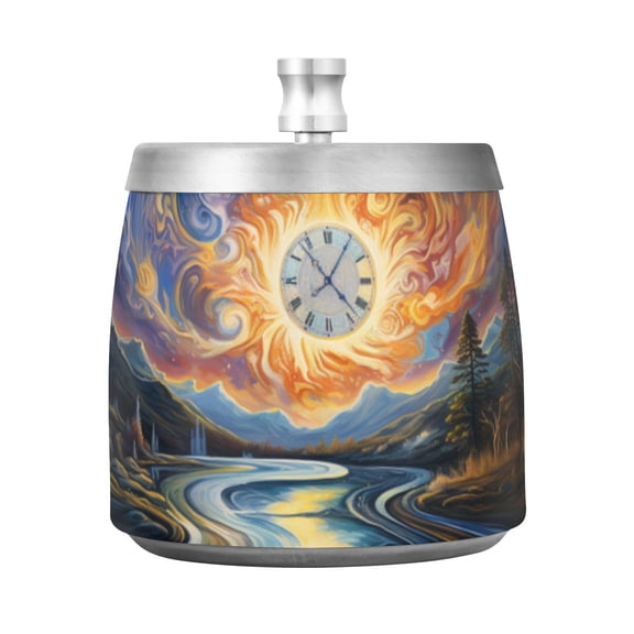 Starry Sky Ashtray with Lid Smell Proof Cigarette Ashtray Stainless Steel Smokeless Ash Holder for Indoor Outdoor