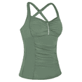 thumbnail image 4 of Hilor Women's Tankini Tops Shirred Tummy Control Swimsuits Cross Back Tankini Swimwear Tops, 4 of 6