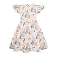 thumbnail image 3 of yuCgh Flutter Sleeve Easter Dress for Girls, A-Line T-Shirt Summer Party Dress, Princess Style Casual Easter Dress for Toddlers,Light Gray 130, 3 of 4