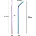 thumbnail image 3 of Rainbow Color Stainless Steel Straws, 12-inch, Set of 8, Reusable Metal Drinking Straws for Tumblers, 3 of 5