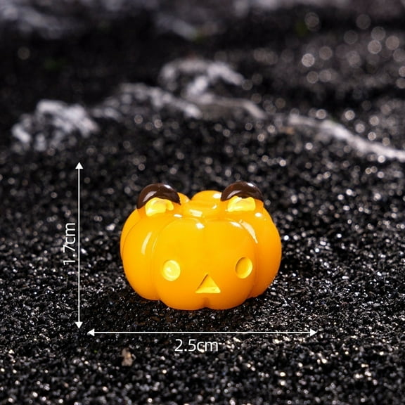 Glow-in-the-Dark Pumpkin Head Night Light Resin Miniature Decor Automatic Light Desktop Home Party Holiday Gift