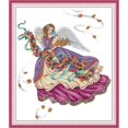 thumbnail image 2 of (RA273) Hilo Algodón Ecológico Bordado No Manchú 14CT 2 Hebras Impresión 48*55 Cm Kit Serie Personajes Punto Cruz Ángel Púrpura (borde Gancho), 2 of 9