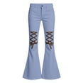 thumbnail image 4 of XIYON Girls Flare Pants High Waist Bell Bottoms Kids Stylish Casual Trousers with Pockets for Daily Wear 9-10 Years, 4 of 4