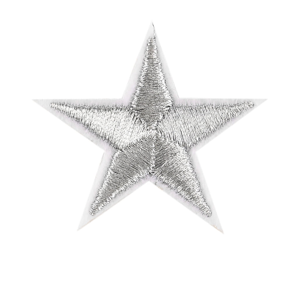 Holographic Star Patches Embroidered Iron on Applique Clothing Sticker Badge DIY