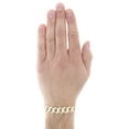 thumbnail image 5 of 10K Yellow Gold Brushed Matte Finish Texture Solid Cuban Link 11mm Bracelet 9", 5 of 5
