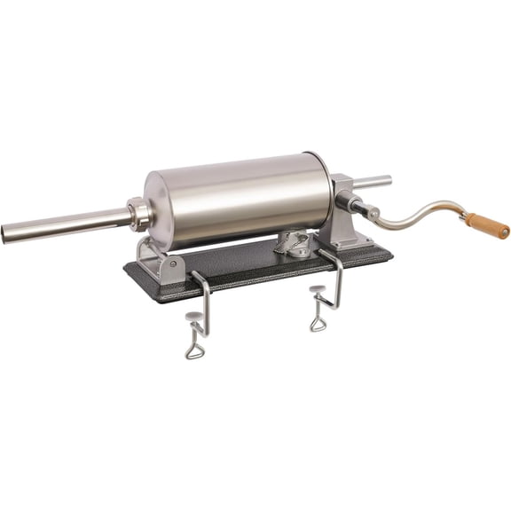 Manual Sausage Stuffer Machine, 4L/1Gal Stainless Steel Sausage Maker, Horizontal Sausage Stuffer with 4 Stainless Steel Tubes and 4 Plastic Tubes, Meat Stuffing Filling Machine