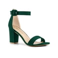 thumbnail image 1 of BLISSFUL STEP Women's Shoes Ankle Strap Block Heel Buckle Open Toe Sandals Green 7, 1 of 7