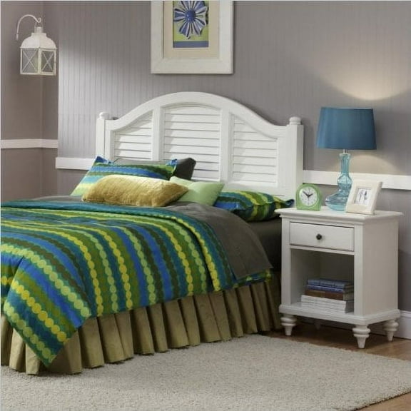 Homestyles Bermuda 2 Piece King Bedroom Set in Brushed White