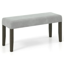 Gymax Upholstered Bedroom Bench w/Padded Seat & Solid Wood Legs for Dining Room