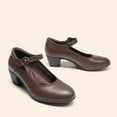thumbnail image 3 of BURUDANI Women's Pumps Low Chunky Mary Jane Heels Closed Toe Comfortable Work Dress Shoes, 3 of 8
