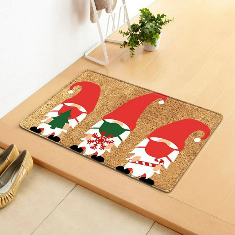 Merry Christmas Gnome Doormat Xmas Holiday Welcome Floor Mat Rugs for Front  Door Funny Non Slip Winter Home Kitchen Entrance Decorations for Outdoor