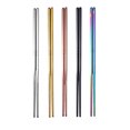 thumbnail image 1 of Palillos de Metal Palillos Reutilizables de Acero Inoxidable, Palillos para Picar para Familia/Hotel/Restaurante de 22,6 cm, Juego de Regalo de 5 Pares, 1 of 5