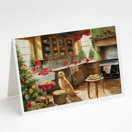 Golden Retriever Christmas Cookies Greeting Cards Pack of 8 7 in x 5 in