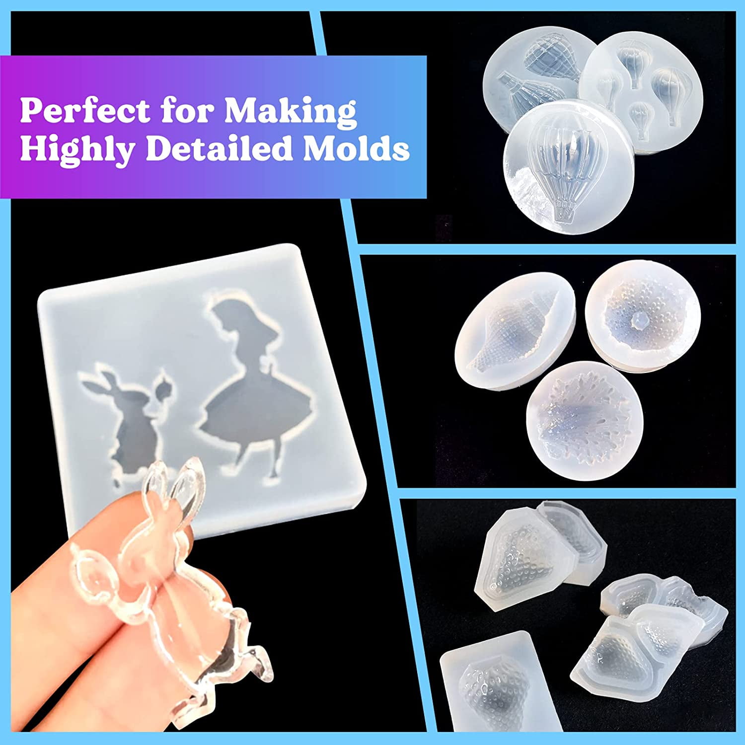 LET'S RESIN 15A Silicone Mold Making Kit-Translucent Silicone Rubber Non-Toxic Liquid Mold Making Silicone-20.46oz Super Elastic Molding Silicone