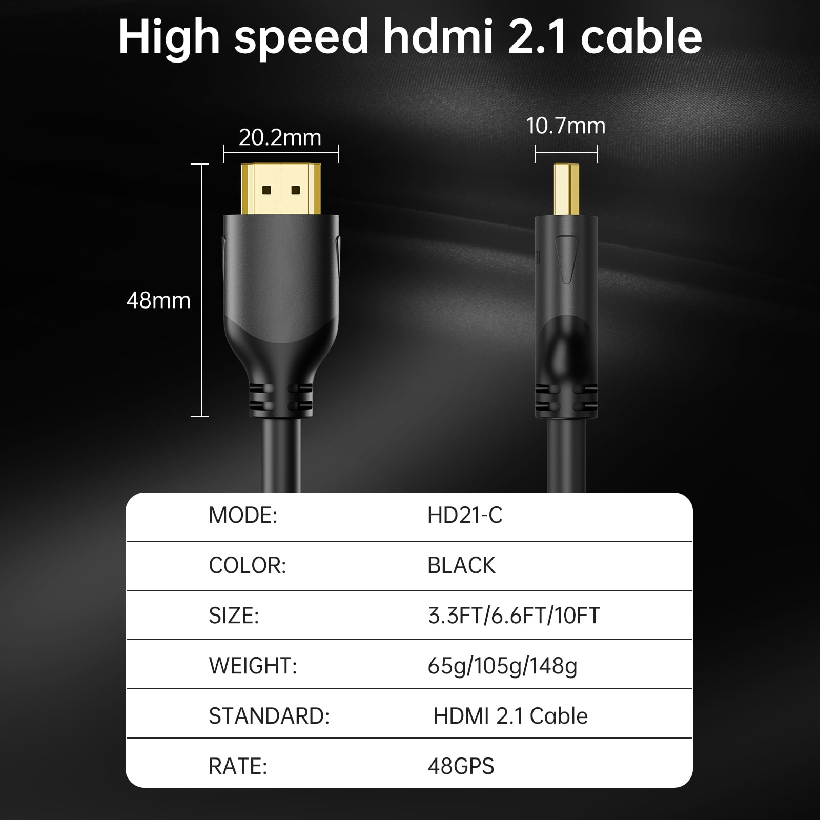 HDMI Cable 6ft,  8K HDMI  Cord High Speed HDMI 2.1 Cable ,Hdmi to hdmi  cable for TV/PS5/Blu-ray/Computer/Xbox/Nintendo Switch/video system
