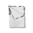 thumbnail image 2 of East Soft Flannel Fleece Throw Blanket, Floral Corner Ornaments with Swirls and Blossoms Monochrome Folkloric Inspirations, Cozy Plush for Indoor and Outdoor Use, 50" x 60", White Black, by Ambesonne, 2 of 5