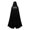 Black, variant on Hvyesh Medieval Cloak for Men Women Velvet Hooded Cape Retro Solid Color Capelet Halloween Cosplay Costumes