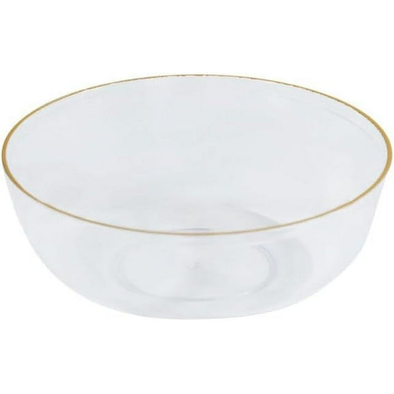 EcoQuality 6 oz Clear Plastic Round Bowls - Disposable Plastic Dessert Bowls, Ice Cream Bowl, Sundae Bowl, Heavy Duty Plastic Soup Bowls for Baby Showers, Weddings, Birthday Party, Receptions (10)