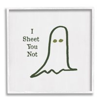 Stupell Industries I Sheet You Not Ghost Graphic Art White Framed Art Print Wall Art, Design by Lauren Rader