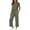 Army Green, variant on mihongmao Womens Sweatsuits 2 Piece Set Women's Summer Comfortable Casual Sports Pleated V-neck Short Sleeved Pocket Pants Solid Color Set Khaki S