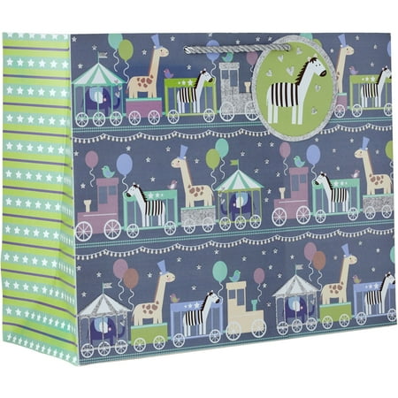 Jillson & Roberts Large Gift Bags, Baby Train (60 Pcs)