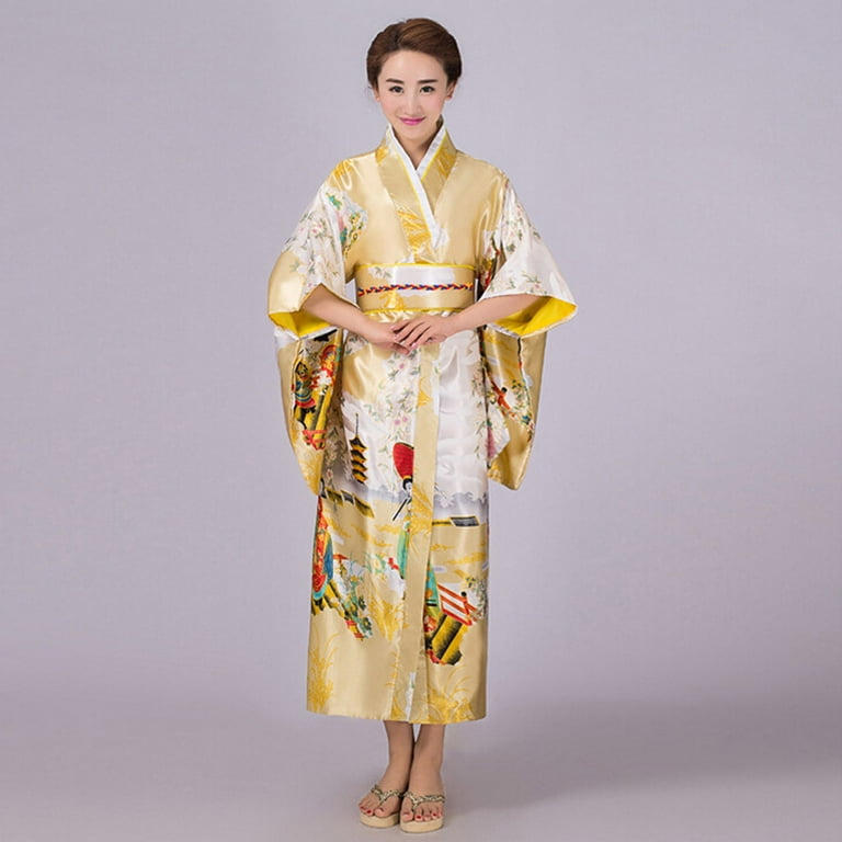 Yellow shop kimono dress