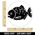 thumbnail image 2 of Toothy Piranha Fish Self-Inking Rubber Stamp Ink Stamper - Yellow Ink - Small 3/4 Inch, 2 of 7