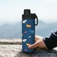 thumbnail image 7 of Yiaed Colorful Ocean Shark Print Sports Insulated Kettle Bottle Reusable Stainless Steel Insulated Cup, Outdoor Portable Casual Stainless Steel Insulation Cup, 7 of 7