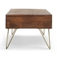thumbnail image 2 of Hunter 48 inch Wide Solid Mango Wood Industrial Lift Top Coffee Table in Umber Brown, 2 of 4