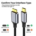 thumbnail image 2 of Connector Fast Speed Data Sync Cord Quick Charging USB 3.1 Type-C to Micro B 5Gbps USB C to Micro B 3.0 Cable 2M, 2 of 8