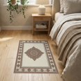 thumbnail image 3 of ODIKA 2'x3' Washable Accent Rug Dirt Dashed Trapper Border Door Repeating Neutral Tones Trapping for Bedroom, Nursery, RV, Pet Friendly, Bedside Mat, 3 of 7