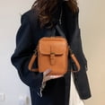 thumbnail image 4 of husxh Leather Small Crossbody Cell Phone Bag Women Men Versatile Shoulder Purse(brown), 4 of 9