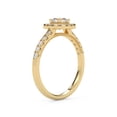 thumbnail image 4 of AFFY Half Eternity Halo Solitaire Engagement Rings for Women, 0.95 Carat (ctw) Cushion And Round Ct Lab Grown Diamond Ring In 14K Yellow Gold Over 925 Sterling Silver F-G-H, SI Quality Size-6.5, 4 of 6