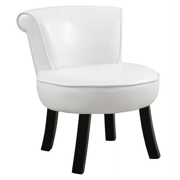 Juvenile Chair Accent Kids Upholstered Pu Leather Look White Contemporary