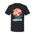 thumbnail image 2 of Wild Bobby, Flamingo Love Print, Animal Lover, Men Graphic Tee, Black, Small, 2 of 4