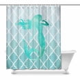 thumbnail image 1 of SUNENAT Watercolor Mermaid Silhouette with Teal Moroccan Trellis Waterproof Shower Curtain Bathroom 66(Wide) x 72(Height) Inches, 1 of 3