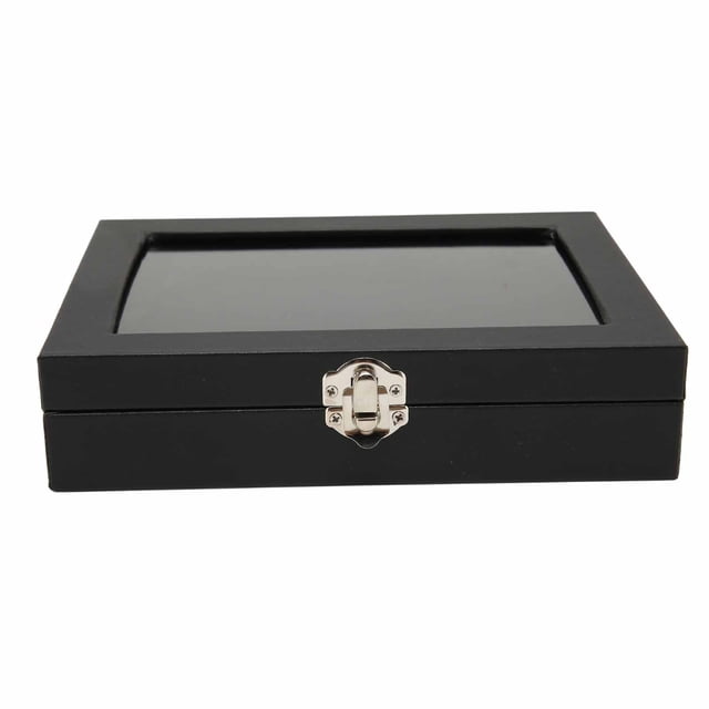 Vitrina de Alfiler de Almacenamiento Ordenado, Caja de Insignia Negra Transparente A Prueba de Polvo, Coleción de Joyas Con Marco de Sombra Con Hebilla de Bloque y Tapa de