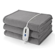 MaxKare Electric Heated Blanket Full Size 77'' x 84'' with 4 Heating Levels 10H Auto-off, ETL certification Machine Washable- Gray