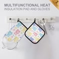 thumbnail image 4 of Yayeee Oven Mitts and Pot Holder Set of 2 Heat Resistant Kitchen Gloves Baking Hot Pad, Colorful Gummy Bears Pattern, 4 of 5