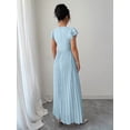 thumbnail image 2 of Blue Women Ruffle Sleeve Pleated Maxi Dress With Scoop Neck And Relaxed Fit, 2 of 6
