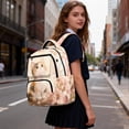 thumbnail image 6 of Kuiaobaty Cat Print Kids Backpack for Girls 8-10 Cherry Blossom Print Backpack with Bottle Holder Lightweight School Bookbag Daypack for School, Pink, 6 of 7